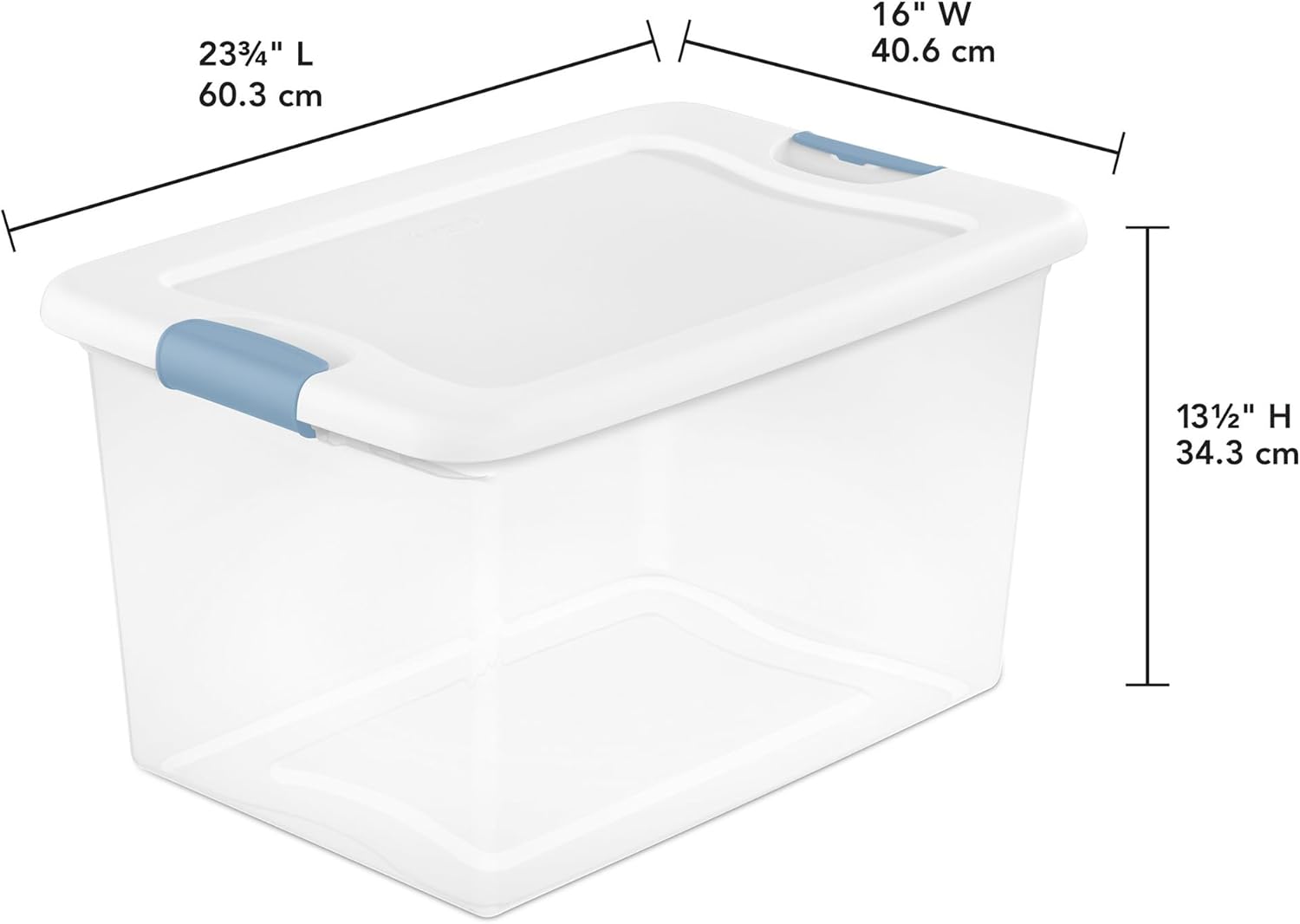 Sterilite 4-Pack 64 Quart Latching Box. Clear Plastic Storage Organizer Bins with White Lids - Large Stackable Containers for Home Bedroom. Dorm Room. and Closet Organization - Image 2