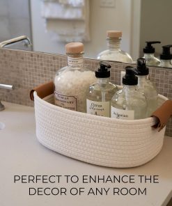 Alternative view of Beautiful Storage Basket Set of 5 - Sturdy Cotton Rope Baskets for Shelves Are Perfect for Organizing Your Home - Quality Storage Bins Easily Fit With Any Nursery or Bedroom Decor